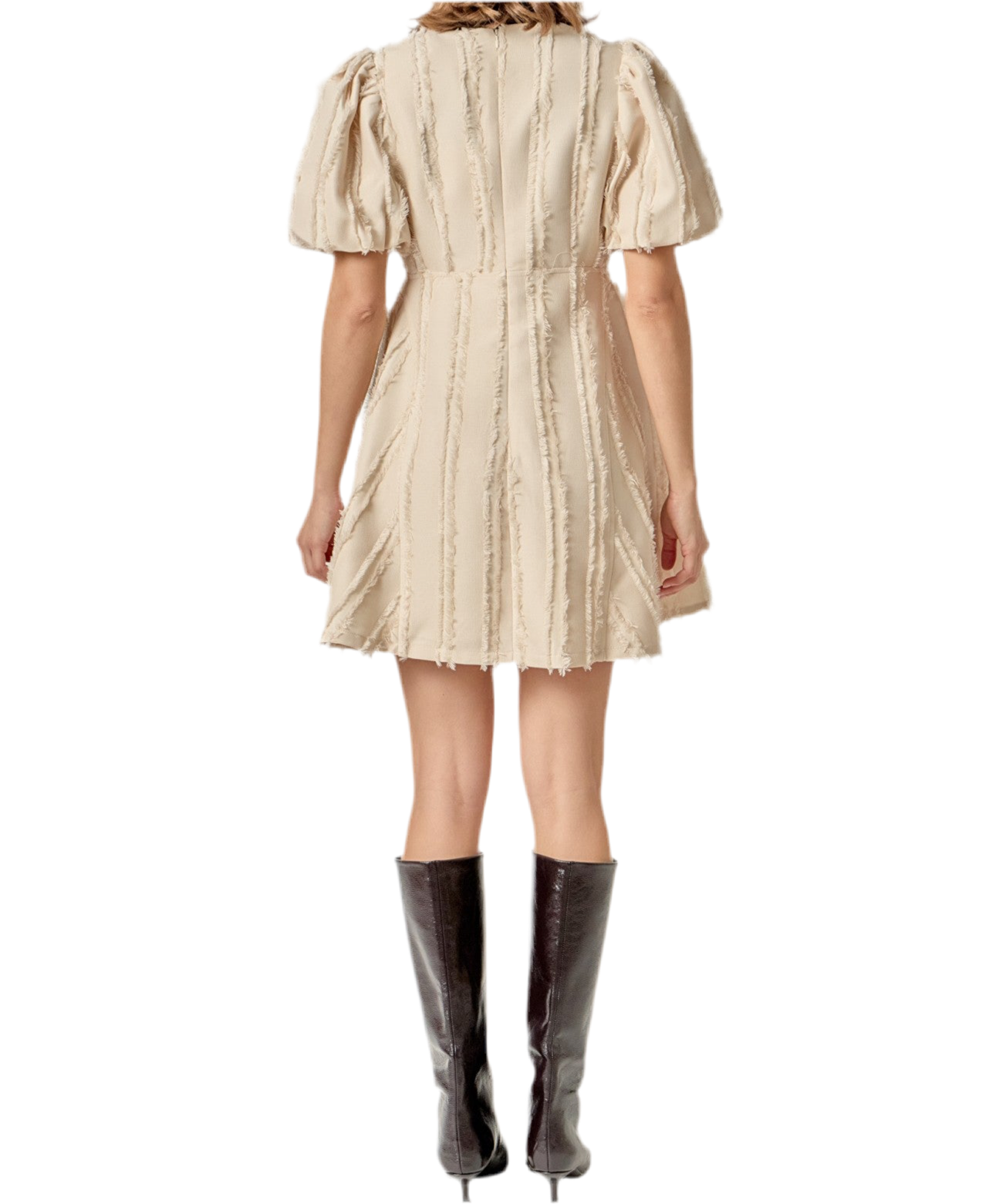 Johnnie Textured Buttoned Mini Dress