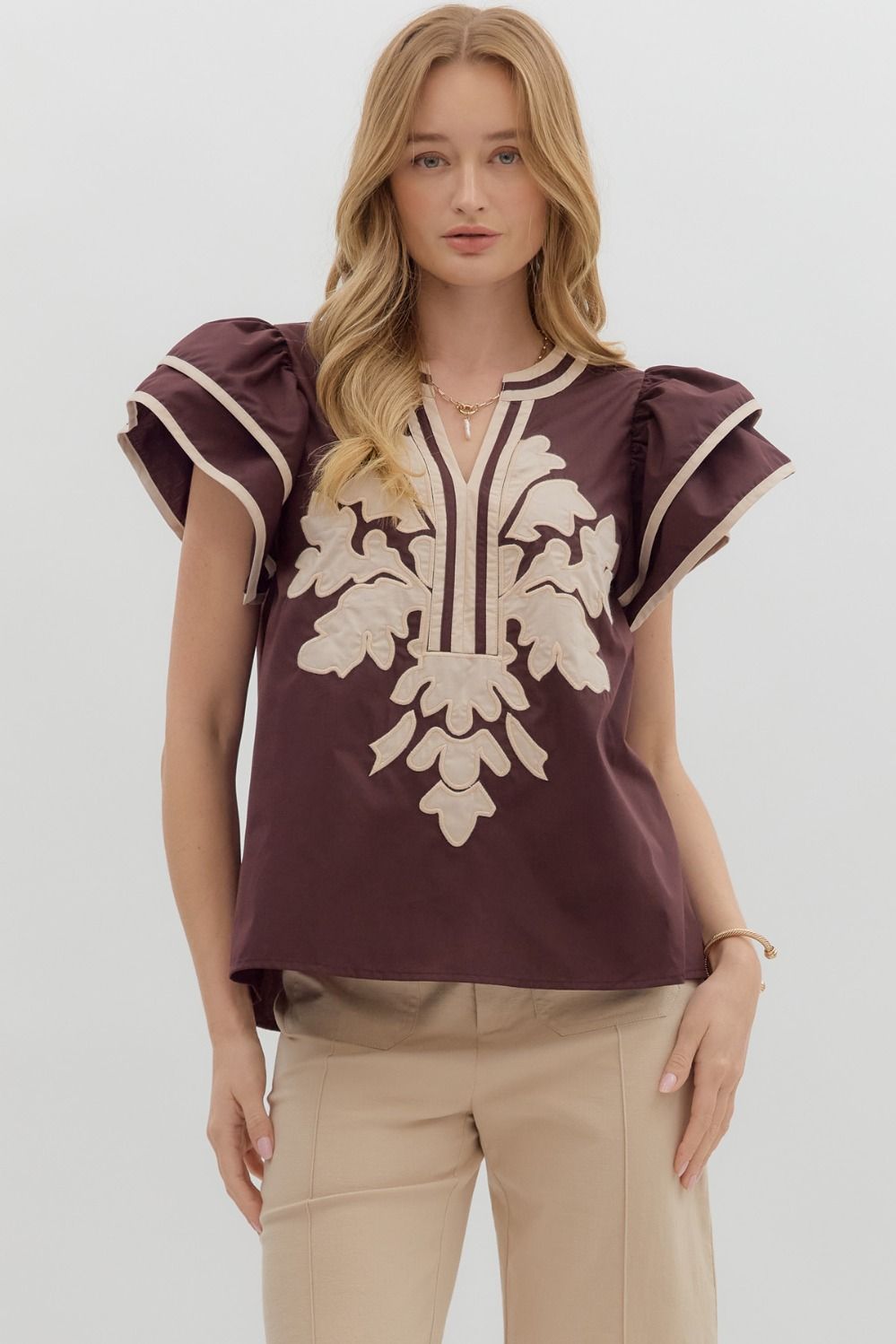 EXPRESS YOURSELF APPLIQUE TOP