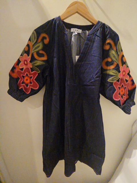 Mary Embroidered Denim Dress