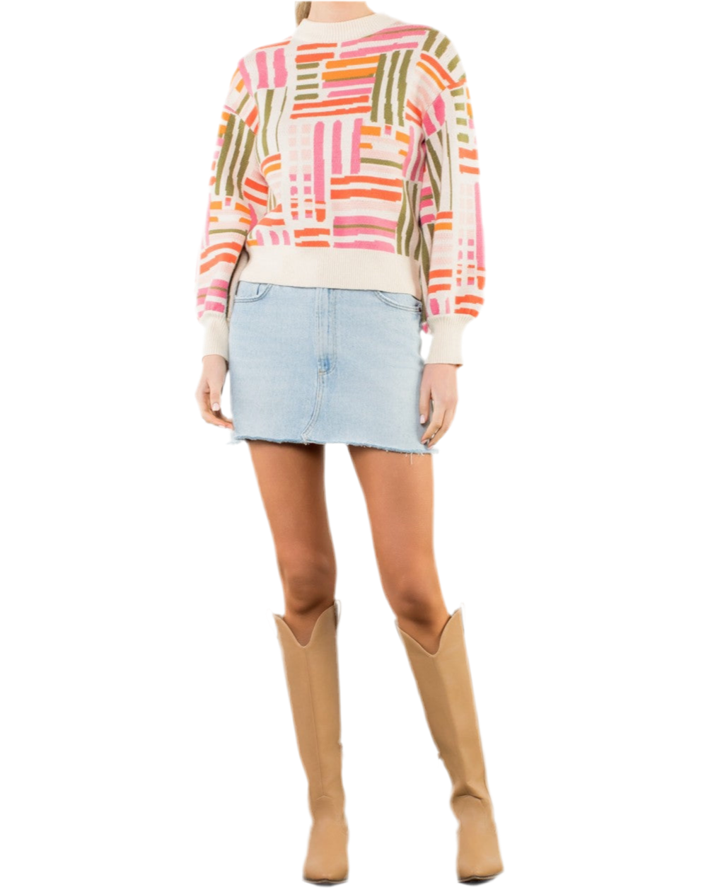 TWISTED LINES PATTERNED TOP