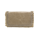GENUINE ITALIAN LEATHER WITH GOLD CHAIN CROSSBODY BAG