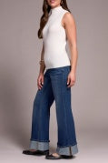 TEXTURED SLEEVELESS MOCK NECK TOP