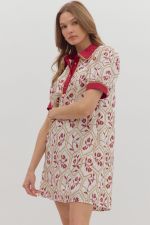 FRANCIS Floral embroidered short sleeve mini dress