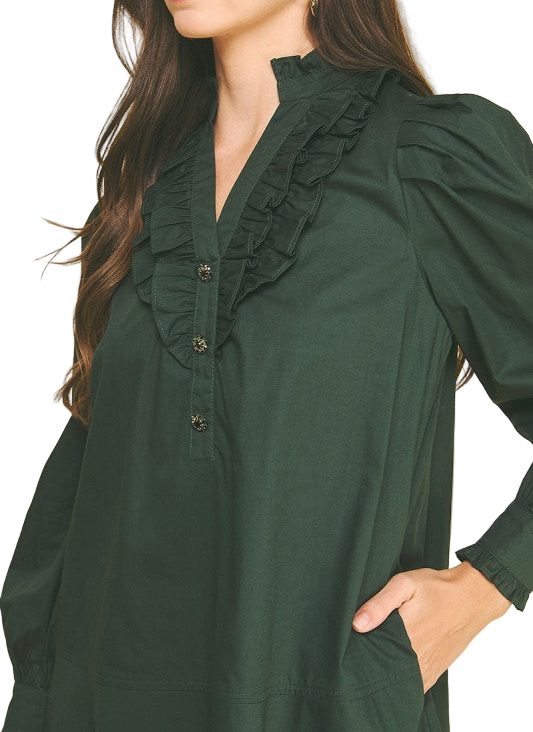 Amy Ruffled Detail Mini Dress