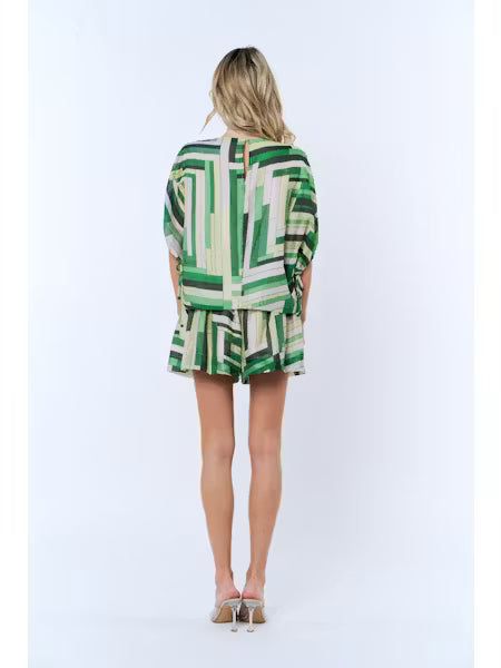 Thea Printed Puff Sleeves Blouse