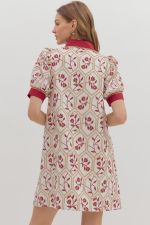FRANCIS Floral embroidered short sleeve mini dress