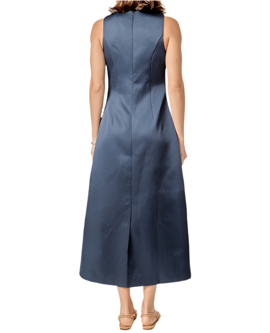 Jennifer Satin Sleeveless Midi Dress