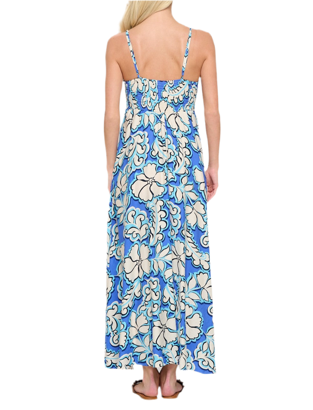 Azure Bloom Maxi Dress
