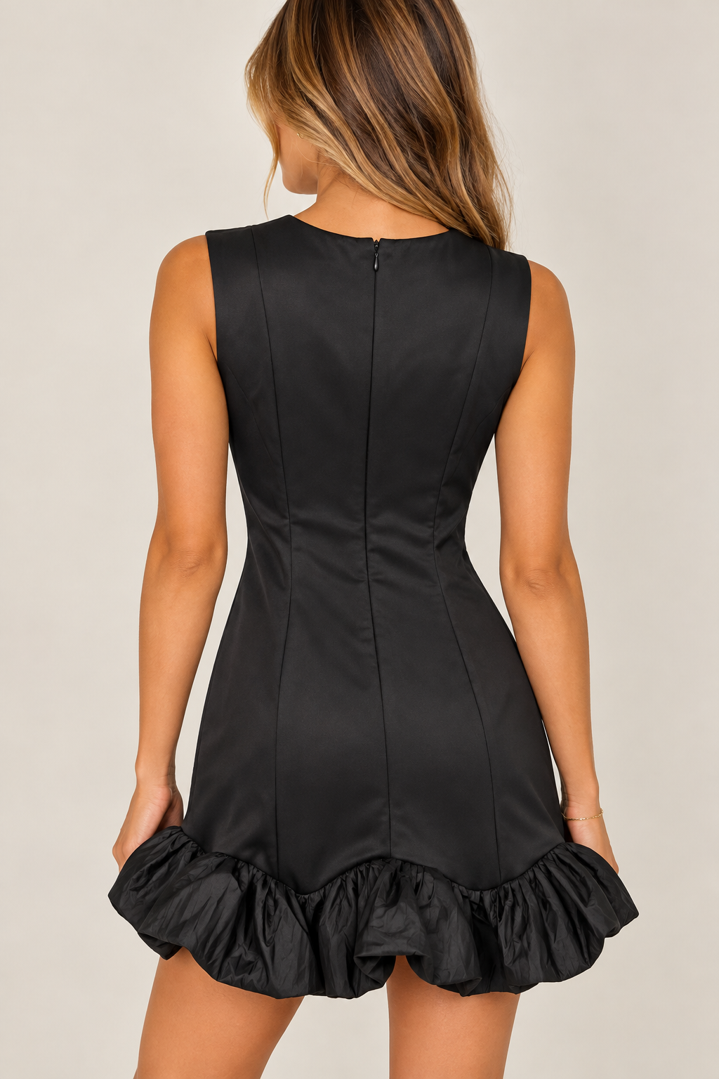 FLUTTER RUFFLE HEM JACQUARD MINI