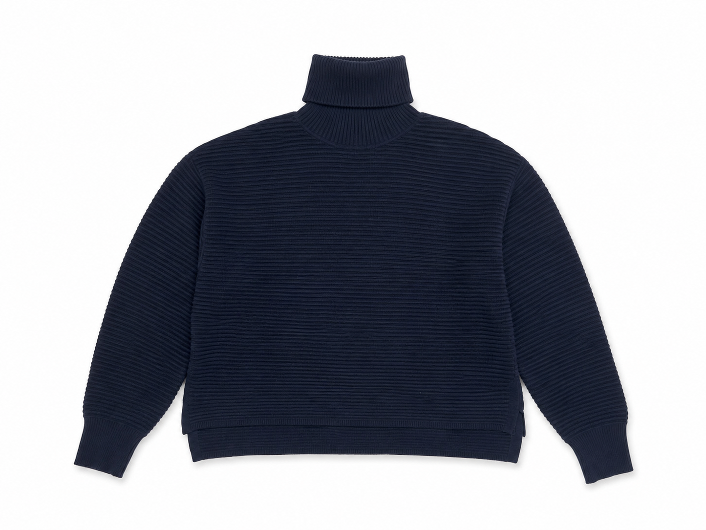 T-NECK HIGH LOW SWEATER W/ SIDE SLITS
