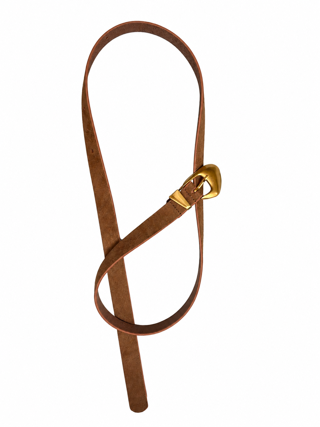 SKINNY SUEDE BELT WITH CHUBBY BUCKLE