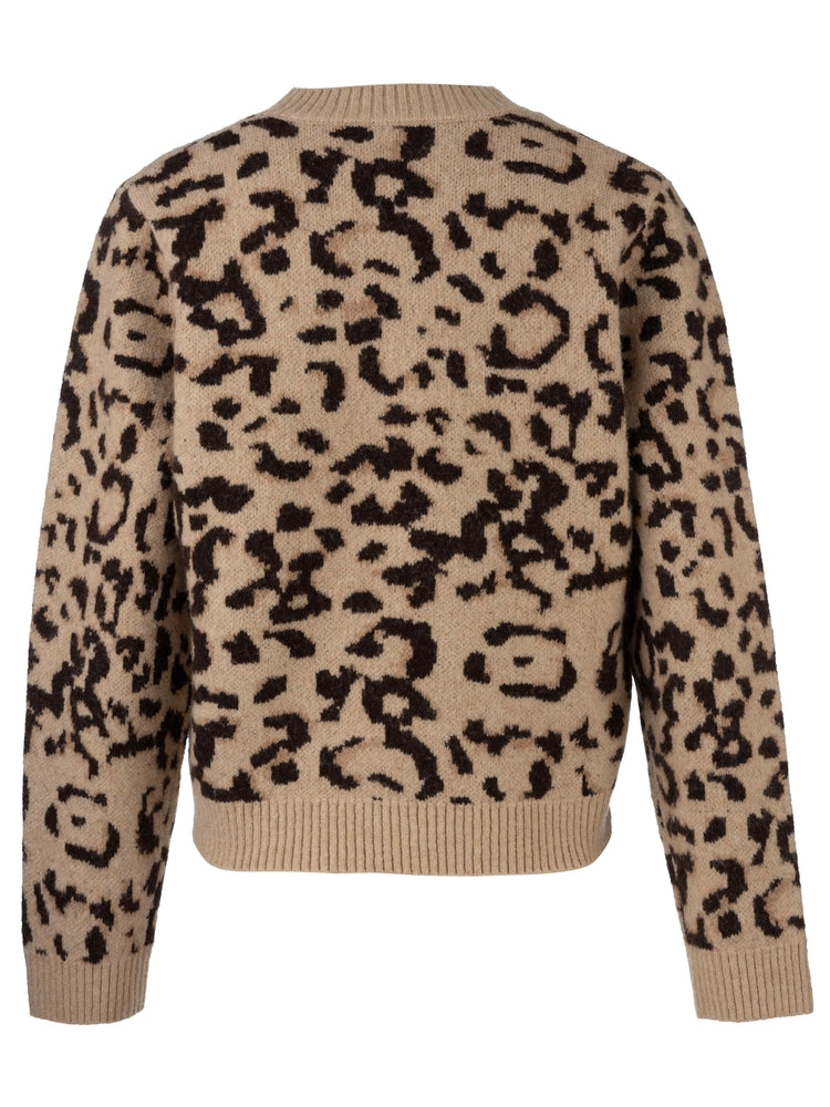 GISELA-ANIMAL PRINT PULLOVER SWEATER