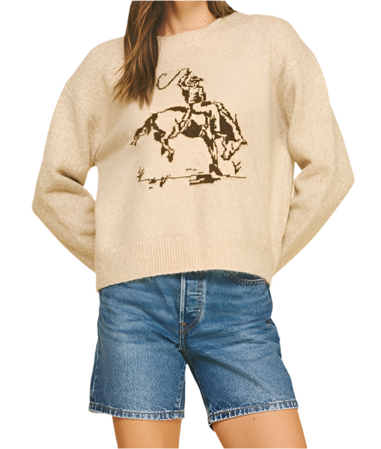 Cowboy Graphic Crew Sweater