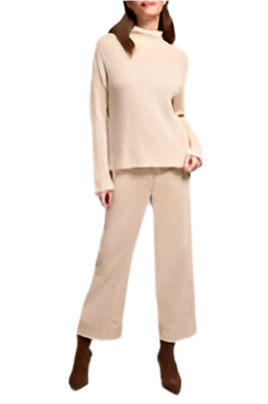 L/S FUNNEL NK SWEATER-MOONSTONE