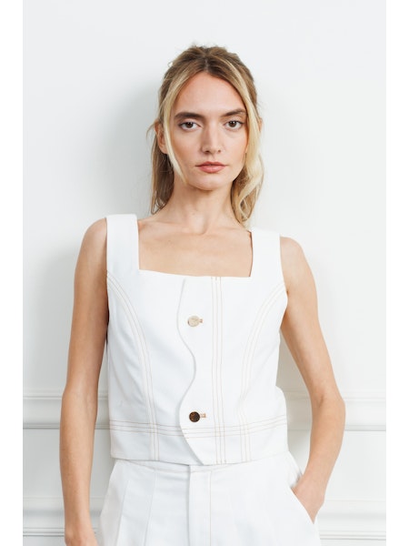 Yesika Scalloped Front Top