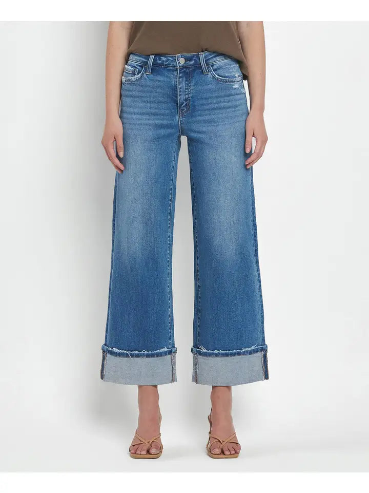 Pam High Rise Medium Wash Cuffed