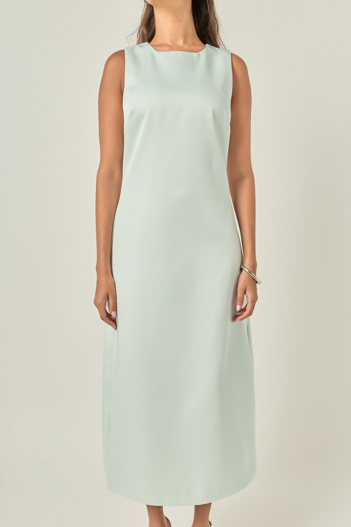 Jennifer Satin Sleeveless Midi Dress