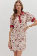 FRANCIS Floral embroidered short sleeve mini dress