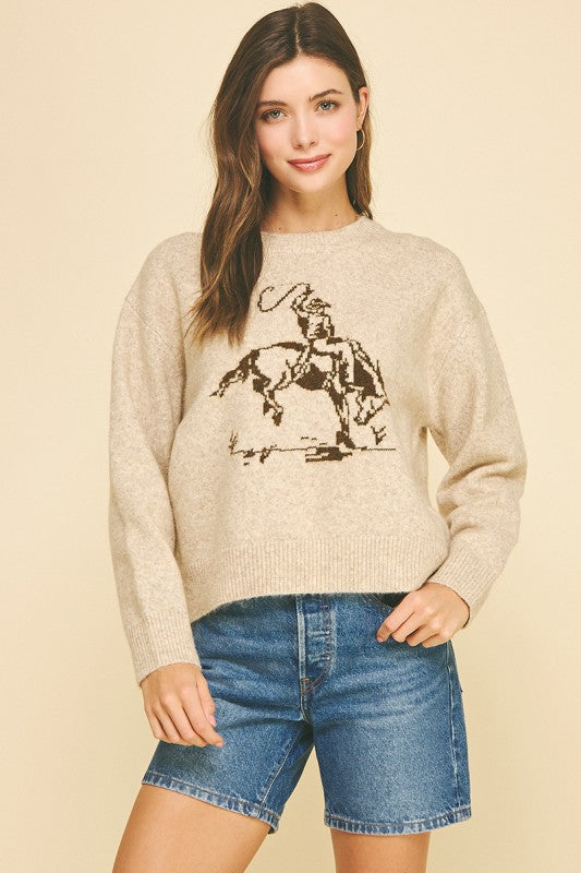 Cowboy Graphic Crew Sweater