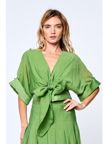 CLARISA TIE FRONT BLOUSE