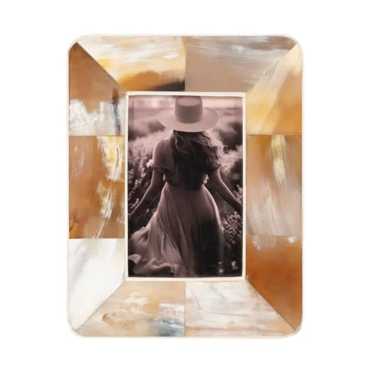 Wood Resin Curved Edge Horn Photo Frame