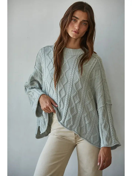 LEAF ME CABLE SWEATER
