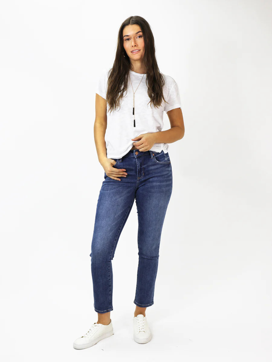 BLAIRE HIGH RISE ANKLE SLIM STRAIGHT JEANS