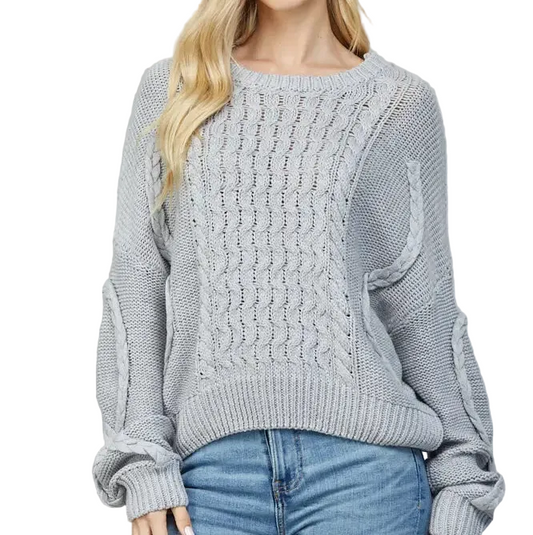 EASY GOING BRAID CABLE SWEATER