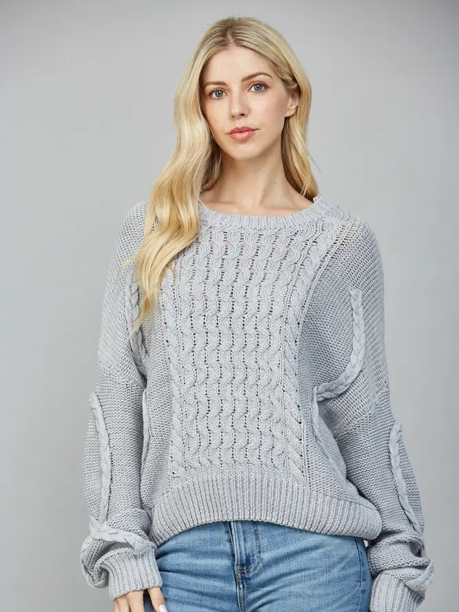 EASY GOING BRAID CABLE SWEATER