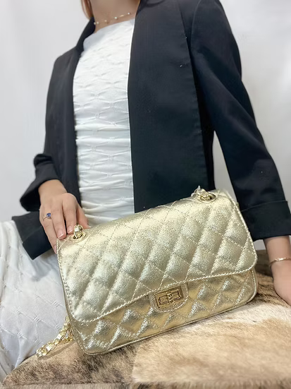 Imma Diamond Stitched Medium Handbag