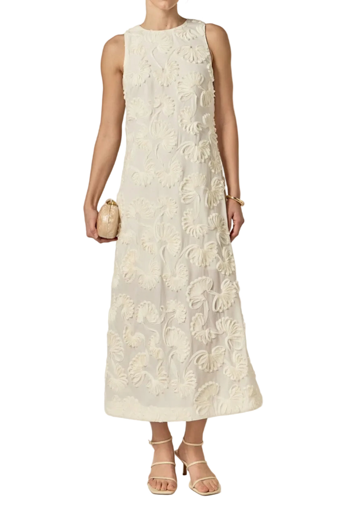 Yolanda Shell Sleeveless Midi Dress