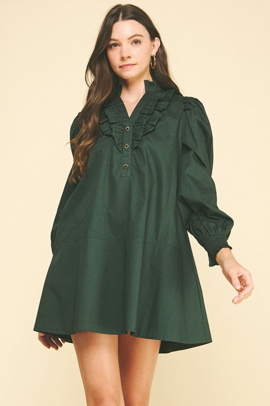 Amy Ruffled Detail Mini Dress