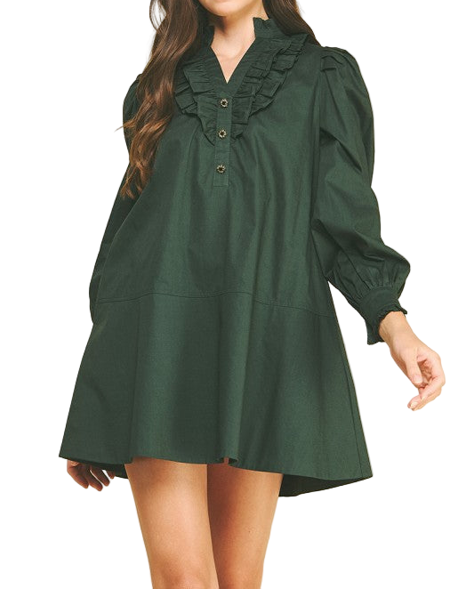 Amy Ruffled Detail Mini Dress