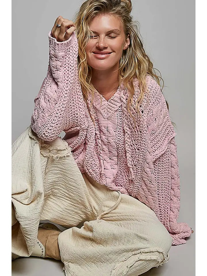 Felicia Oversize Hooded Chenille Sweater