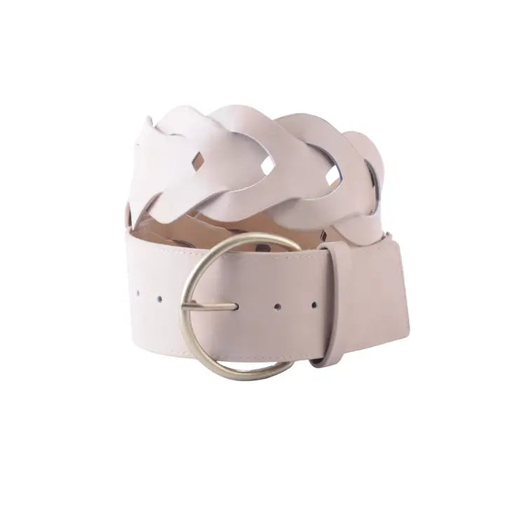Chevron Patterned Woven Tail Wide Belt