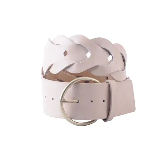 Chevron Patterned Woven Tail Wide Belt