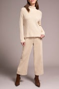 L/S FUNNEL NK SWEATER-MOONSTONE