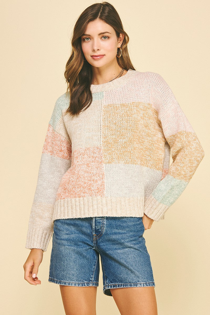 Amelia Colorblock Crew Sweater