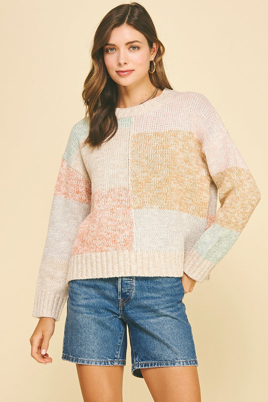 Amelia Colorblock Crew Sweater