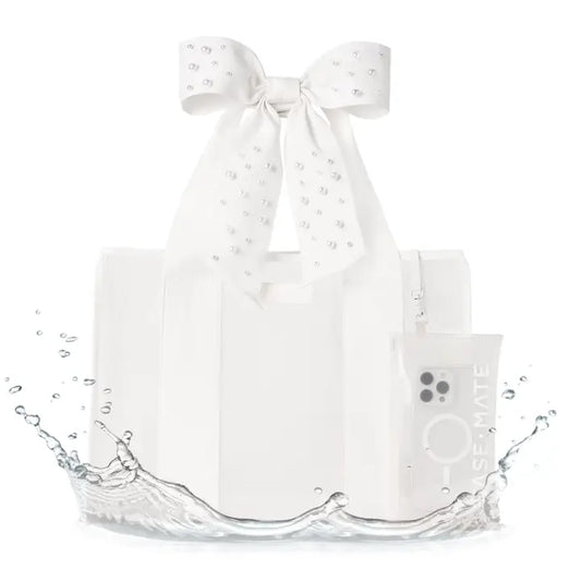 Ivory Pearl Bow Jelly Tote Bag