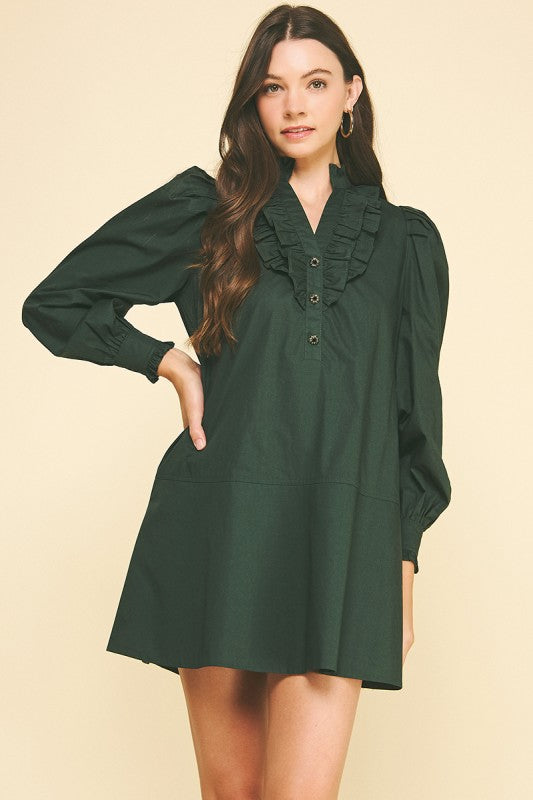 Amy Ruffled Detail Mini Dress