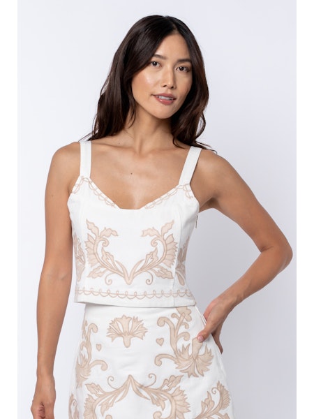 Lyra Embroidered Strap Top