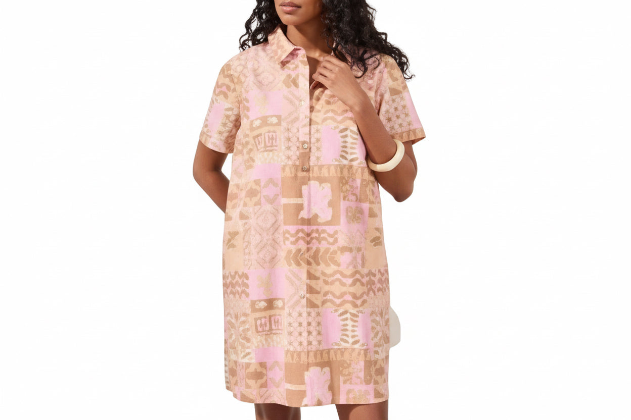 EMMY S/S 1/2 BTN PLACKET DRESS