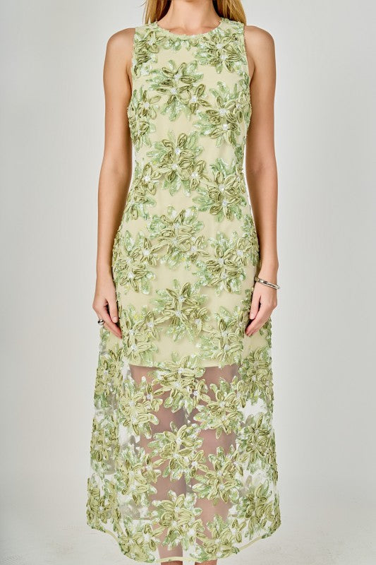 Beauty Textured Sleeveless Maxi Dress