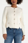 Beckett collarless jacket w/ scallop detail