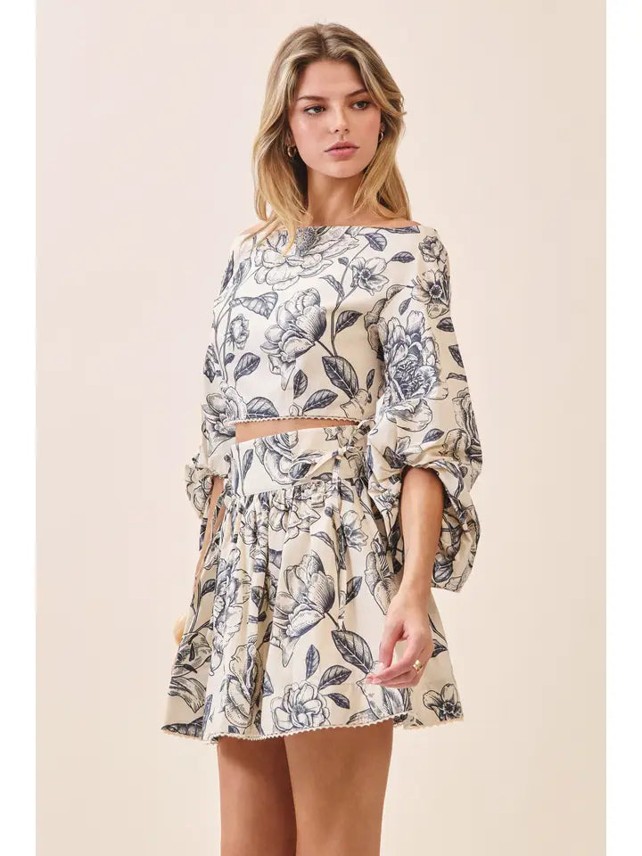 Floral Print Skirt
