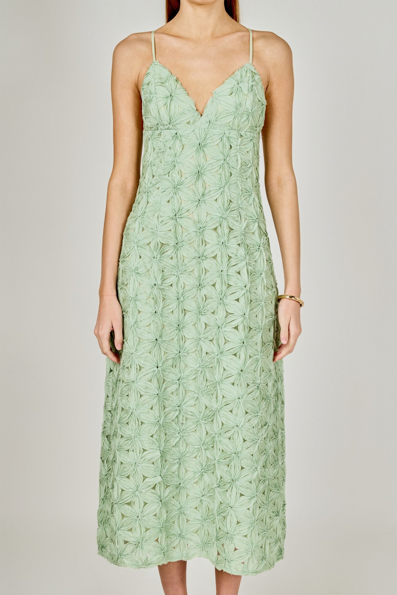 Indie Lace Spaghetti Strap Maxi Dress