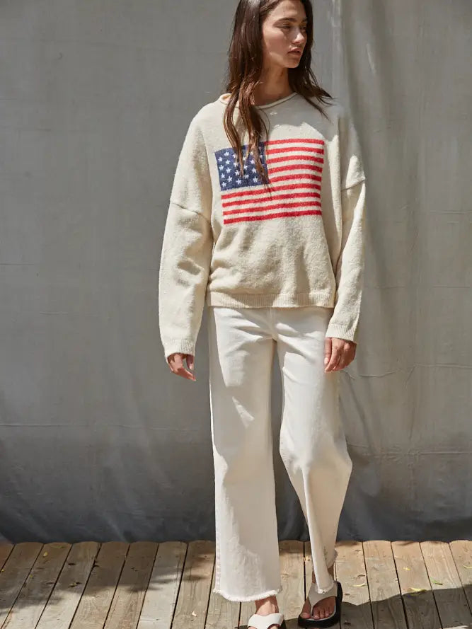 American Flag L/S Knit Sweater