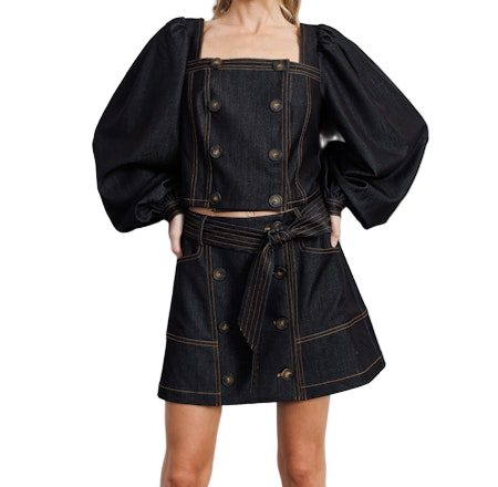 Elma Denim Button Down Mini Skirt