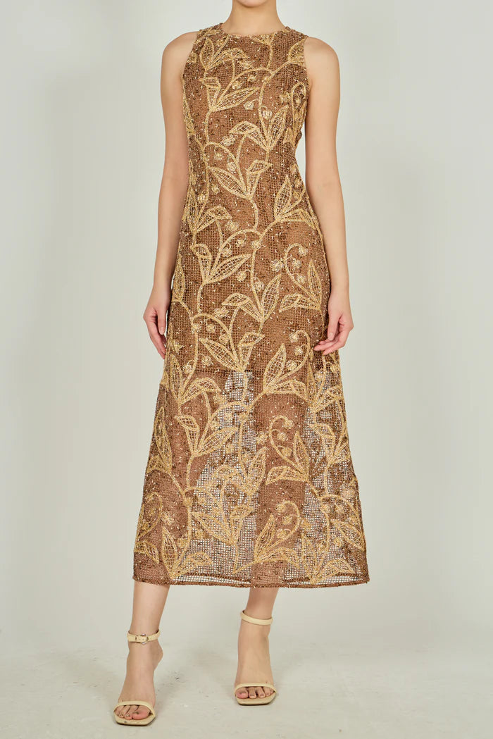 Azalea Textured Sleeveless Maxi Dress